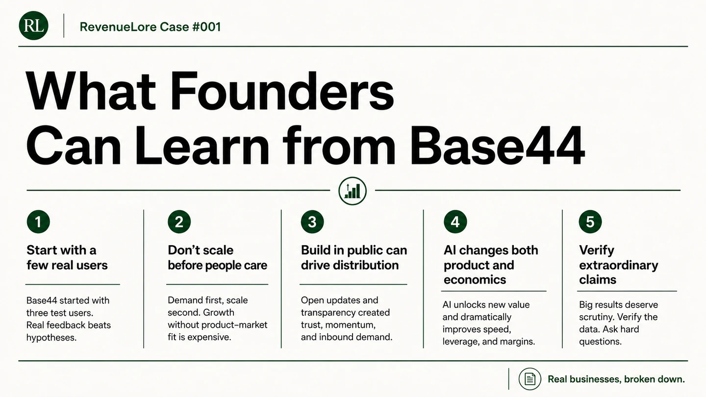 Five practical lessons founders can learn from the Base44 case study